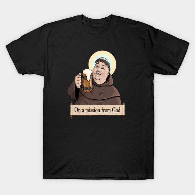 Friar Tuck Drinking a Cold Mug of Beer T-Shirt by Cashmoney69